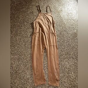 Stylish Tan Romper with adjustable straps